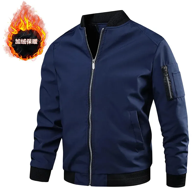 Vinterjackor Mäns Casual Cotton Fleece Bomber Jacket Men mode Baseball Streetwear Slim Warm Coats Brand Clothing M-5XL 231221