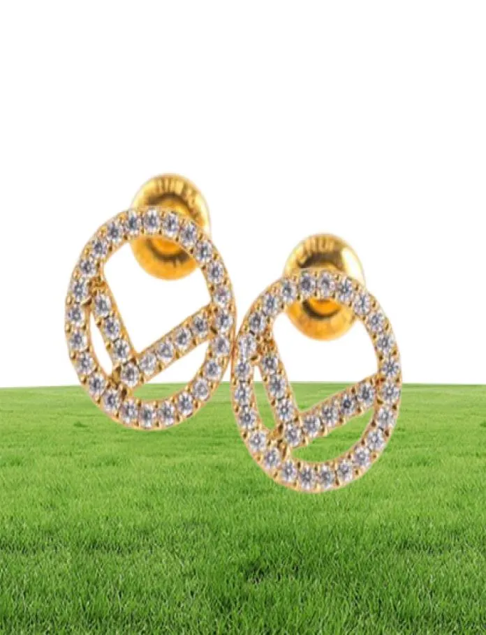 Femmes de boucles d'oreilles dorées Gold Designers en diamant Boucles d'oreilles Frings de boucles d'oreille bijoux pour les amateurs de mariage de fête 925 Silver Nice 2913574