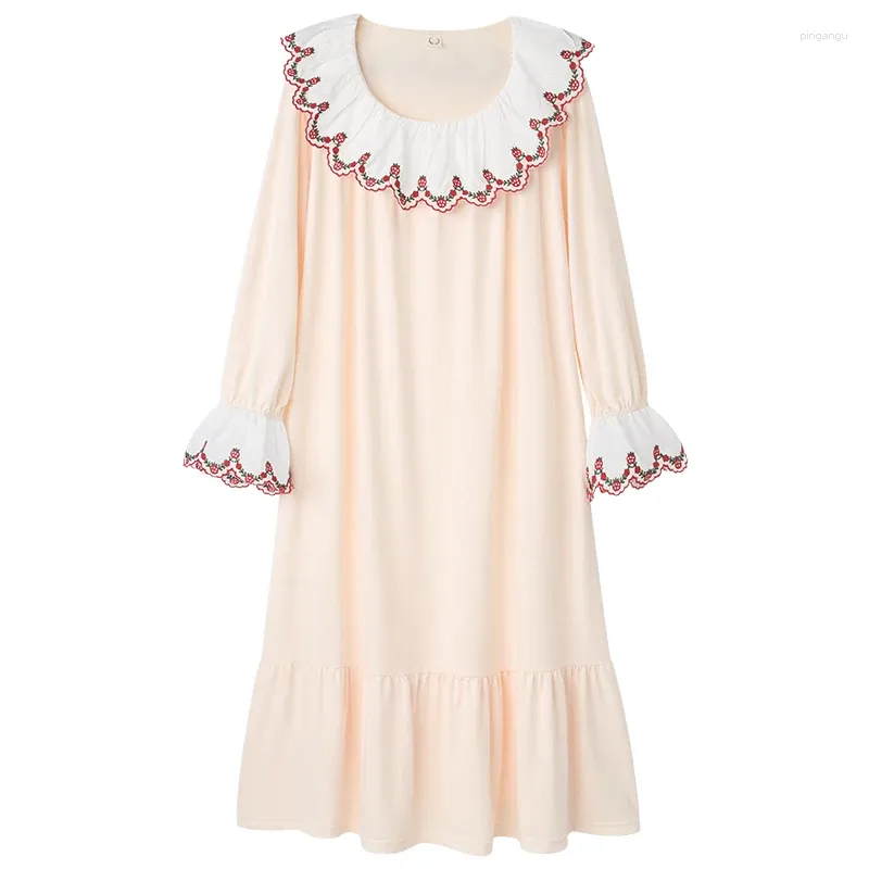 Damska odzież sutowa miękkie modalne koszulki nocne bieliznę nocną kobietą wiosną jesienną koronkową sukienki księżniczki śpiące duże podwórka Peignoir femme