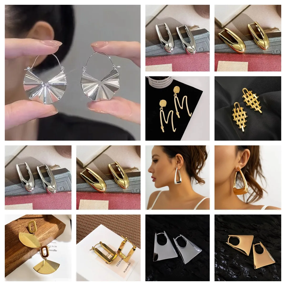 Drop Earring Women Acrylic Geometric Dangle Enamel Alloy