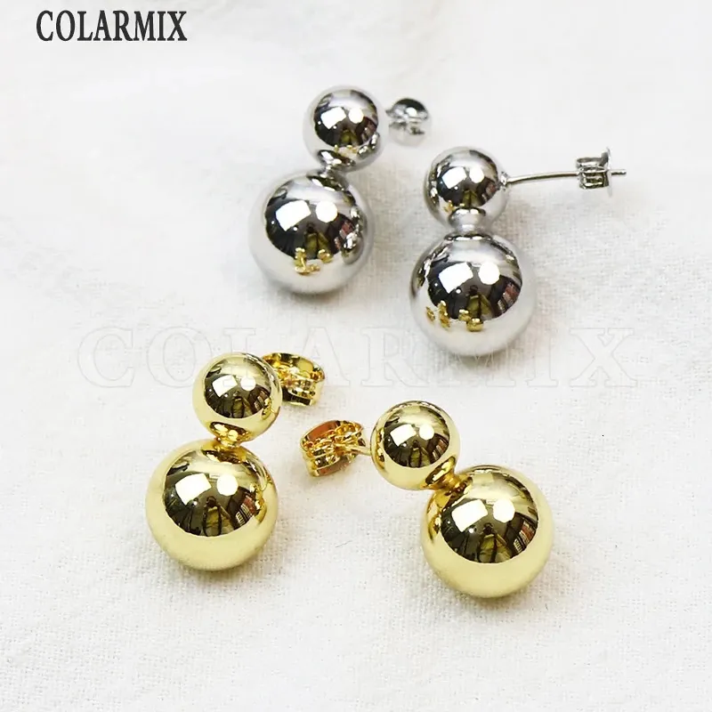 Chandelier enveloppe 10 paires Simple Smooth Metallic Balls Moucles d'oreilles vintage Classic Women Jewelry Gift 30864 231222