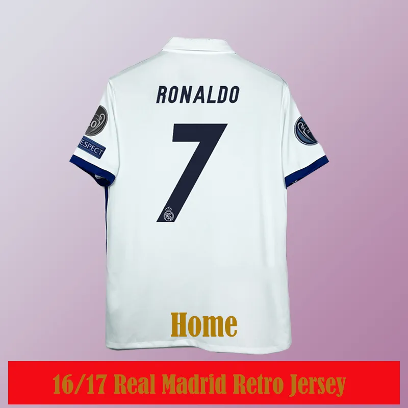 16 17 Real Madrid retro football jersey short-sleeved unisex