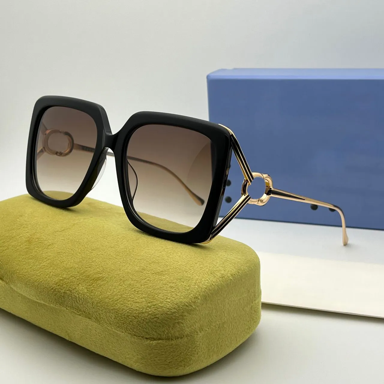 Zonnebrillen voor mannen en vrouwenontwerpers 1324S Anti-ultraviolette plaat Volledige frame Retro-brillen WHIT Box 1324