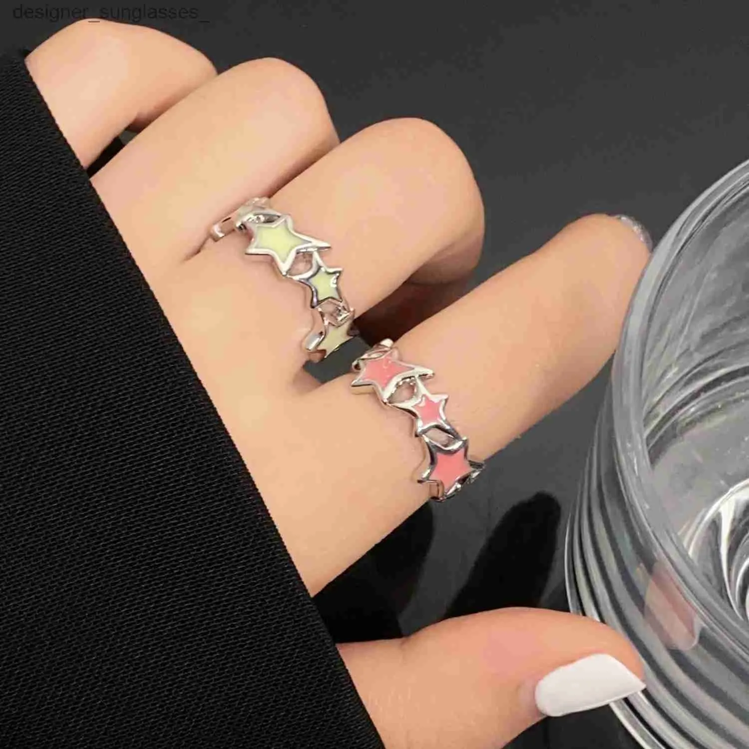 Bands anneaux coréens de la mode rose rose Ring Couple pour les femmes Girl Sweet Adjustable Ring Ami Friend Irregular Aesthetics Y2K bijoux GiftSL231222