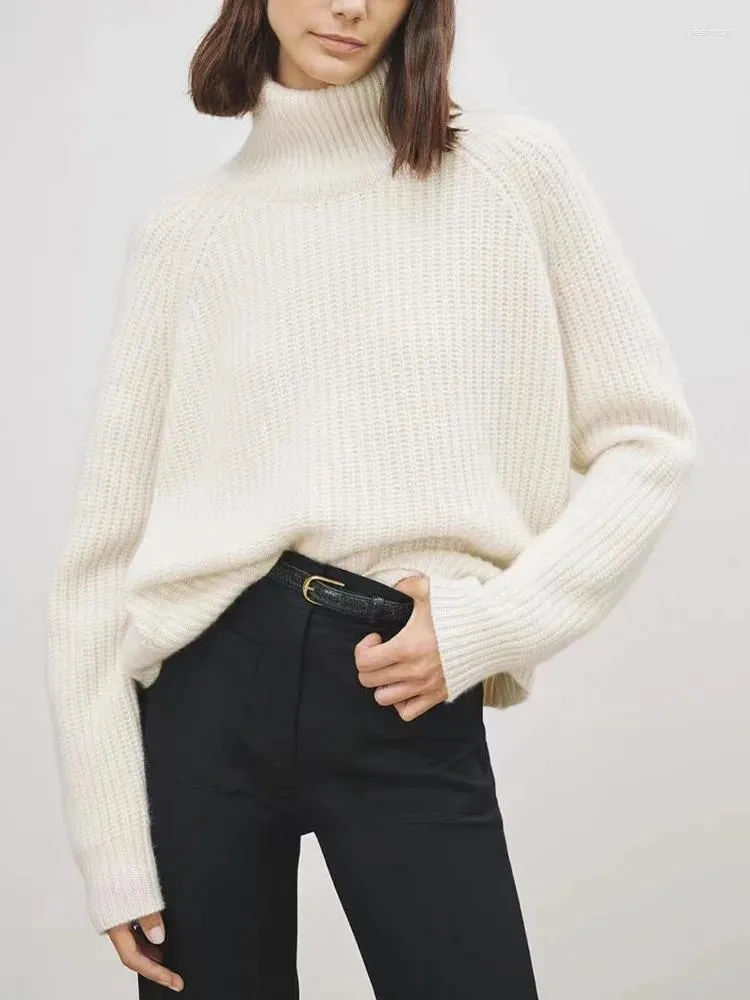 Women's Sweaters Turtleneck Sweater Women Cashmere Thickened Version Elegant 2023 Autumn Long Sleeve Female Solid Color Pullover