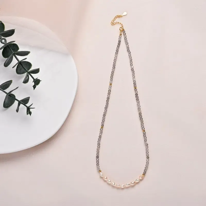 Kedjor naturliga sötvatten pärlor sten 18k guld pläterad s925 silver 4-5 mm barock pärlhalsband mode smycken gåvor för kvinnor