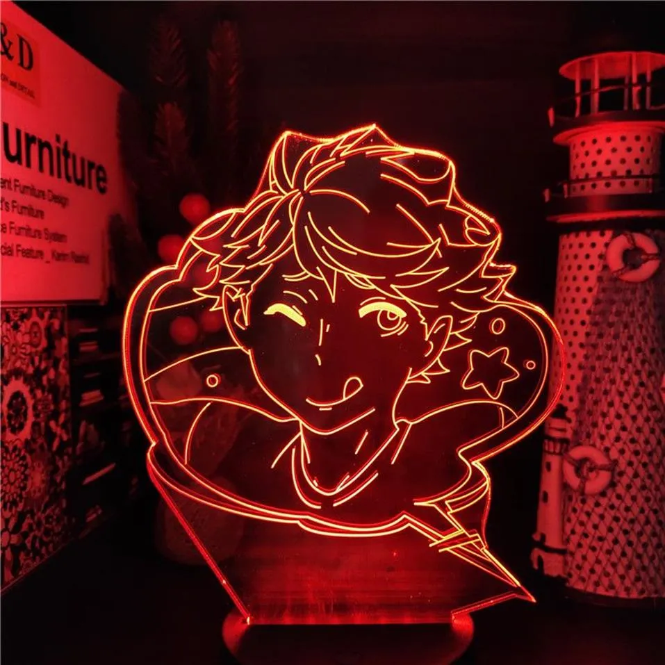 Haikyuu iwa-chan oikawa a mené 3d illusion lights anime lamp 7 smaring lAMPARA pour Noël gift274s