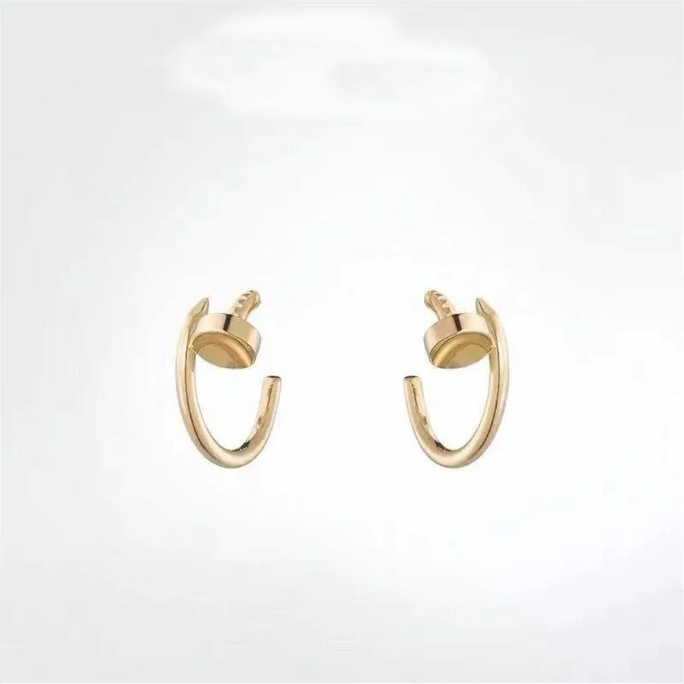 Fashion titanium stalen nagels stud oorbellen voor heren en vrouwen gouden zilveren sieraden voor geliefden paar ringen cadeau nrj222b