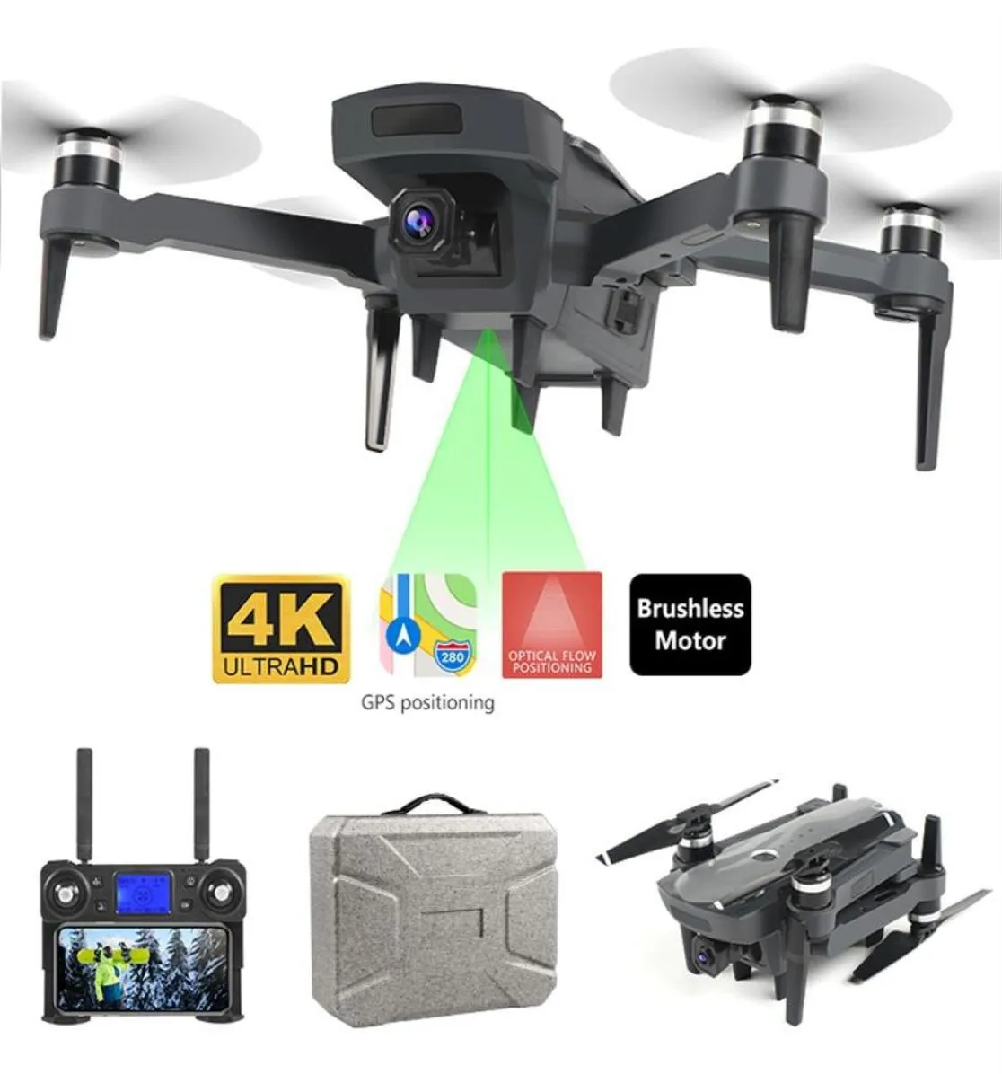 Ny Drone K20 GPS med 4K HD Dual Camera Brushless Motor WiFi FPV Drone Smart Professional Foldble Quadcopter 1800M RC Distance Y2884728