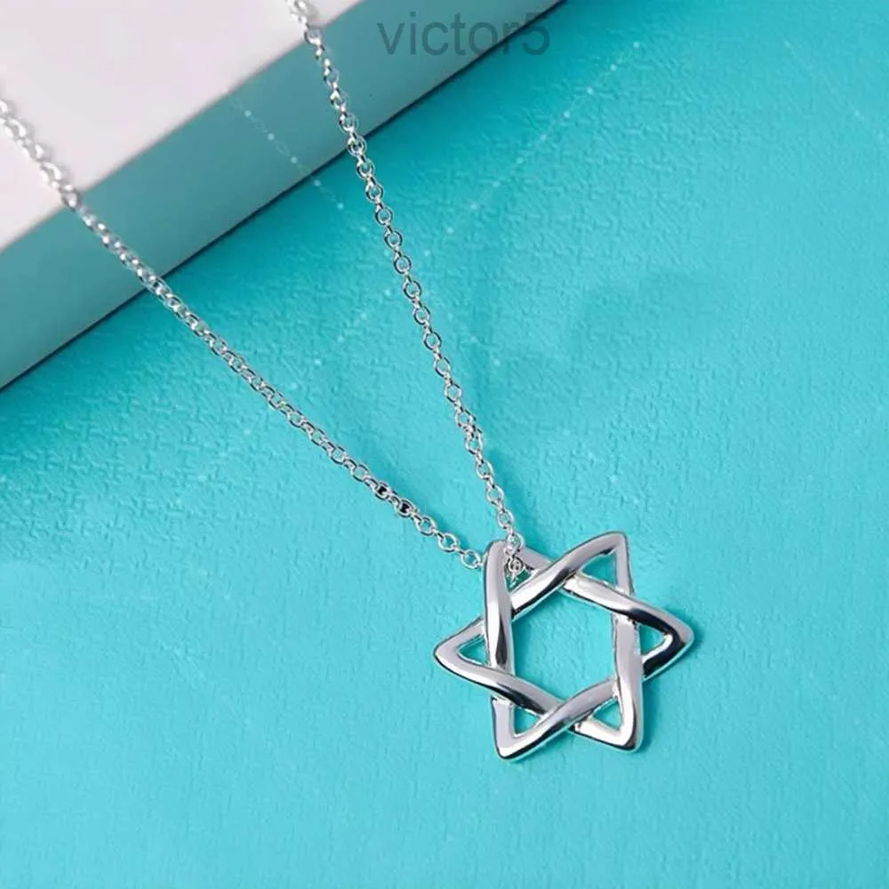 2024 Designer Hexagram ketting T Familiemisje David Star Platinum Puur zilver 925 Hangkraagketen Zeskonale persoonlijkheid