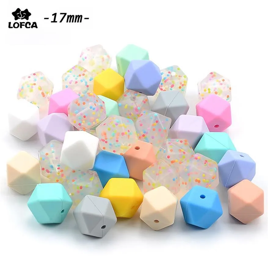 Whole Large Hexagon Loose Silicone Beads for Teething Necklace Silicone Teething Beads For Baby Teether BPA Safe Loose Beads T213K