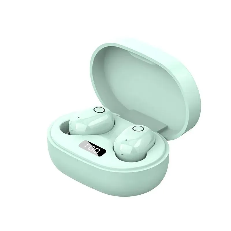 Hörlurar trådlösa Bluetooth Earuds Type C laddare J15 headset macaron färg stereo mini touch tws inear typ rosa med mic små öron noi