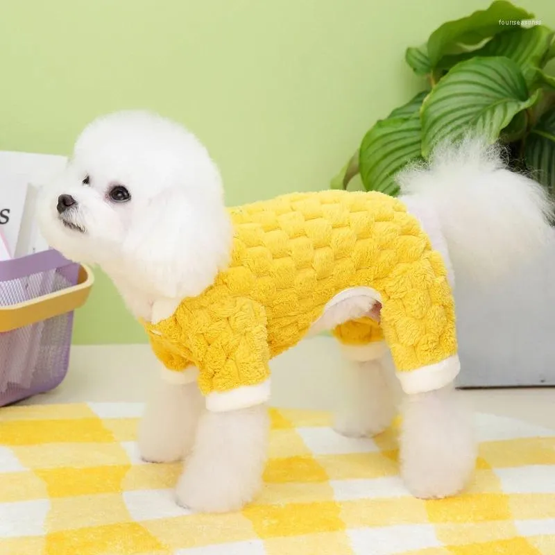 Odzież dla psa mały kombinezon miękki sweter dla psów d-ring solidny kolor ciepły zimowe ubrania pudle yorkshire terrier płaszcz
