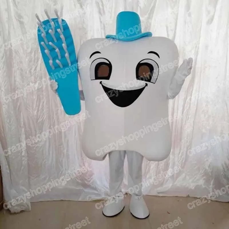 Simulation Tooth Mascot Costume Cartoon Characonfits Halloween Christmas Fancy Party Robe Adult Taille Anniversaire Outdoor Tiptig
