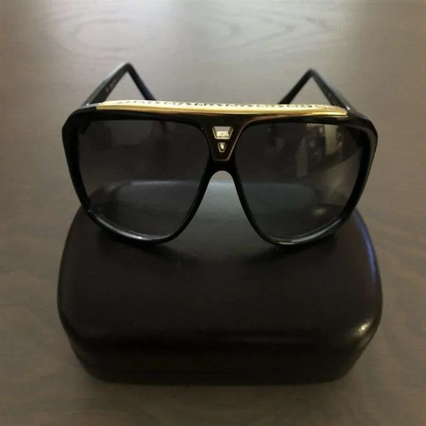 fashion Luxury new brand Evidence sunglasses for women retro vintage men designer shiny gold frame laser logo quality with box320C