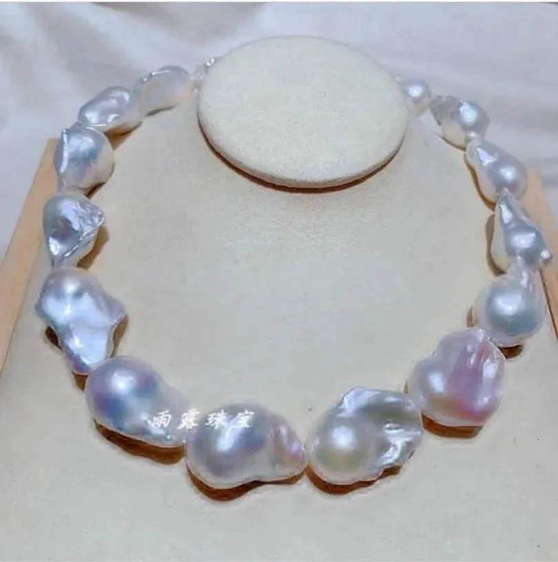 Large quantity of AAAA 1520mm South China Sea natural white BAROQUE pearl necklace with 14K gold buckle 231221