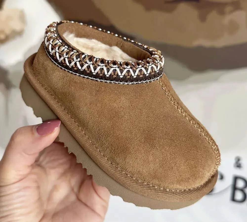 Slipper Kids Toddler Tasman II Slippers Tazz Baby boots Chestnut Fur Slides Sheepskin Shearling Classic Ultra Mini Boot Winter Mustard See