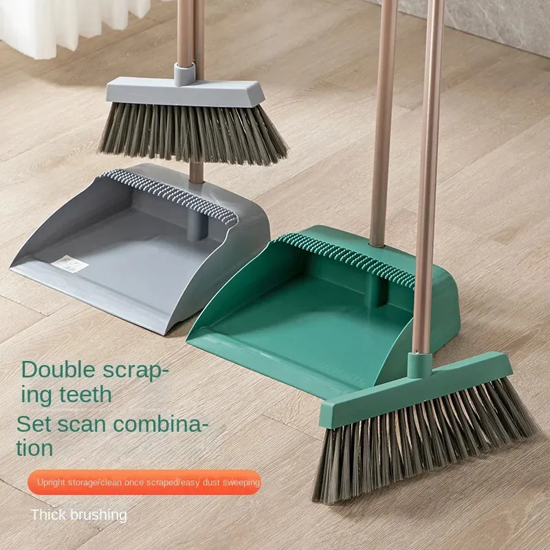 Durable Broom and Dustpan Set with Ergonomic Design - Perfect for All Surfaces 231221