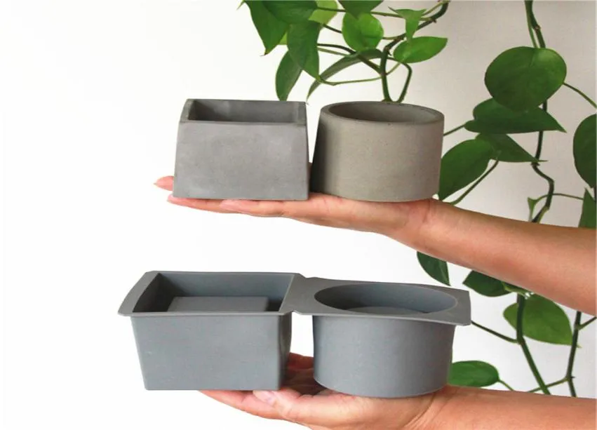 Flower Pot Silicone Concrete Molds Cement Mods DIY Craft Plaster Clay Mould Succulent Planter Mold Candlestick Form Making Tools C6436290