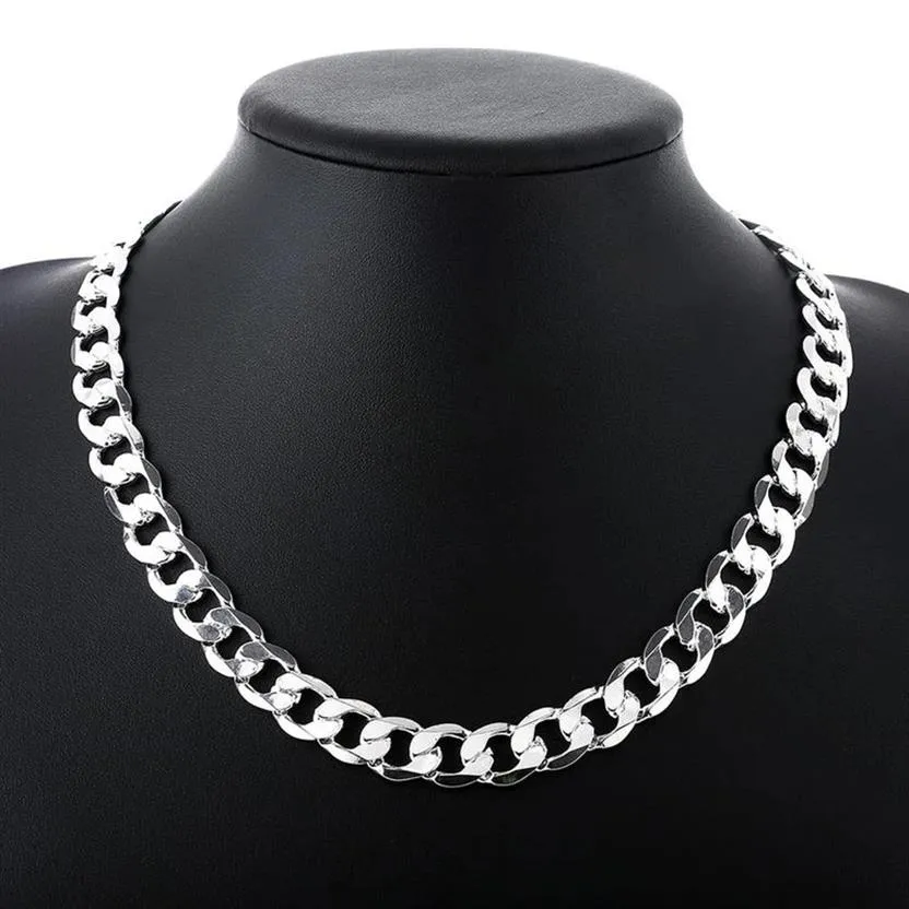 Special offer 925 Sterling Silver necklace for men classic 12MM chain 18 30 inches fine Fashion brand jewelry party wedding gift 2299a