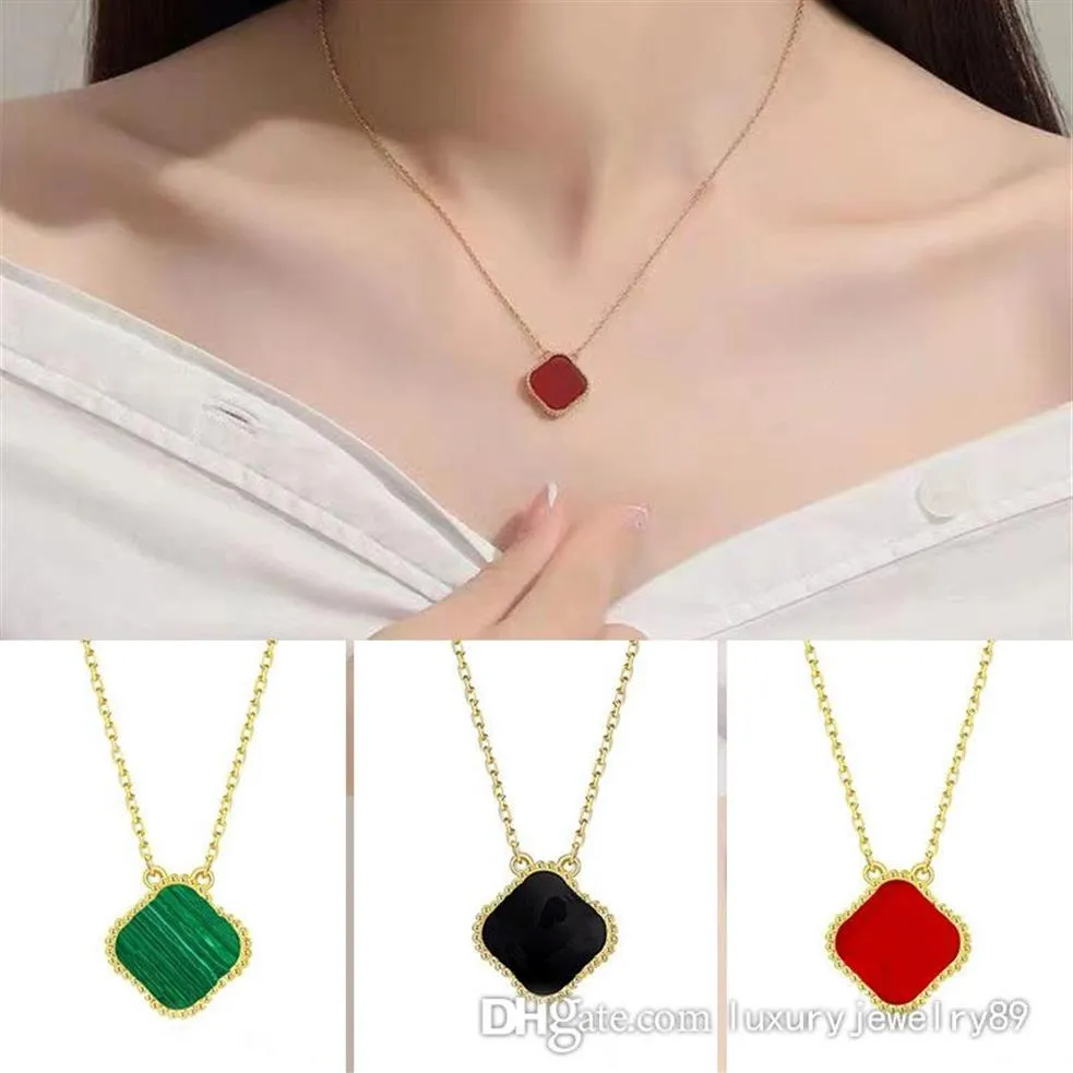 Luxury Fashion Four-Leaf Clover Necklace For Girls Womens Designer Jewelry for Women Gold Designers Halsband Valentins MOT243K