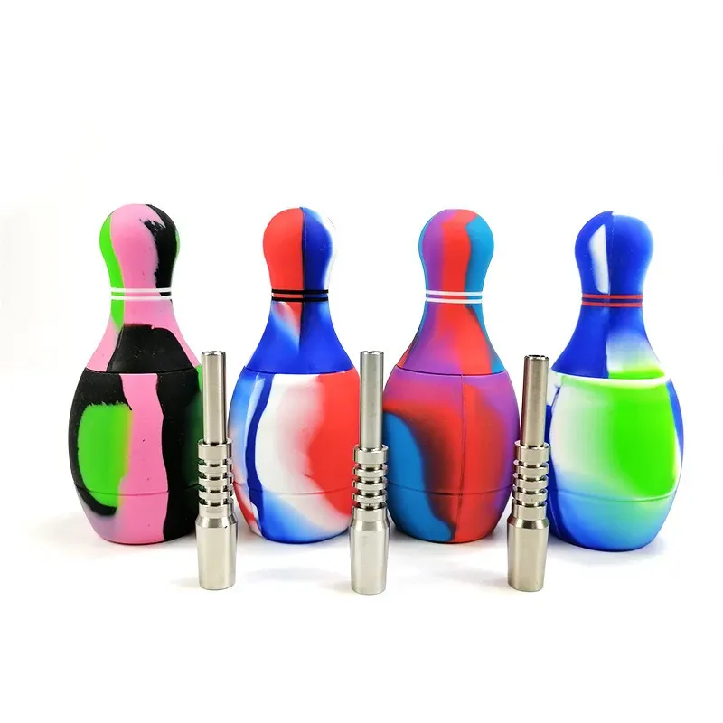 Silicone fumée nectar collecteur bowling balle silicone avec couverture de tuyau à ongles de 8 mm accessoires de fumer zz