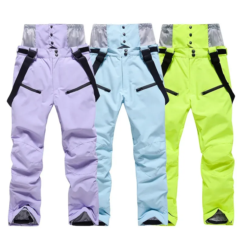 Модные лыжные брюки мужчины Женщины ветропроницаемые водонепроницаемые снежные брюки Зимние сноуборды подвеска с защитой талии 231221