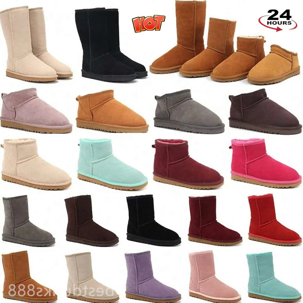 Austrália Boots Classic uggsliess Boots EUA GS Mini tornozelo australiano Tasmanss Boots Bailey Inter Ful Full Fluffy Furry Dune Buckle Snow Meio Knee Slippers