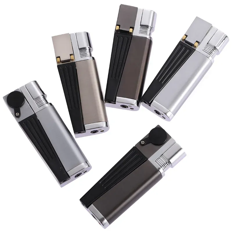 Foldable Tobacco Torch Lighter Smoking Metal Pipes Butane Vaporizer Windproof Flame  Lighters Dry Herb With Screen Mesh and Lid