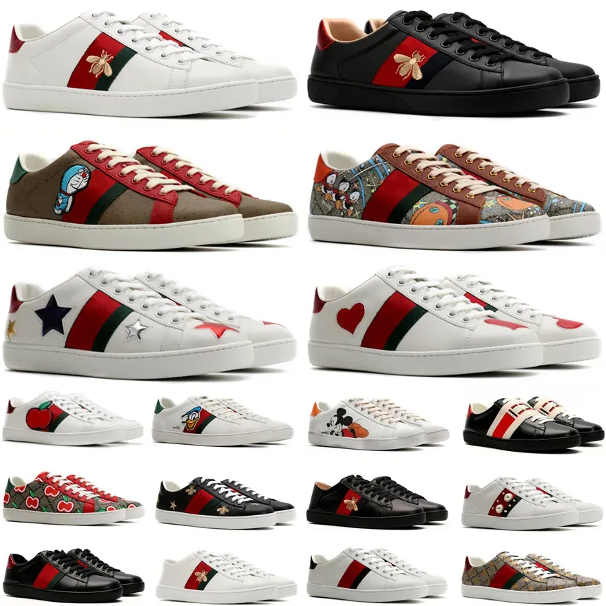 Scarpe casual da uomo all'aperto di moda Classic Women White White Popular Stripe Scherma Sneaker Sneakers Snake Tiger Grovini di ricamo Animal Dimensione 35-46 all'ingrosso all'ingrosso