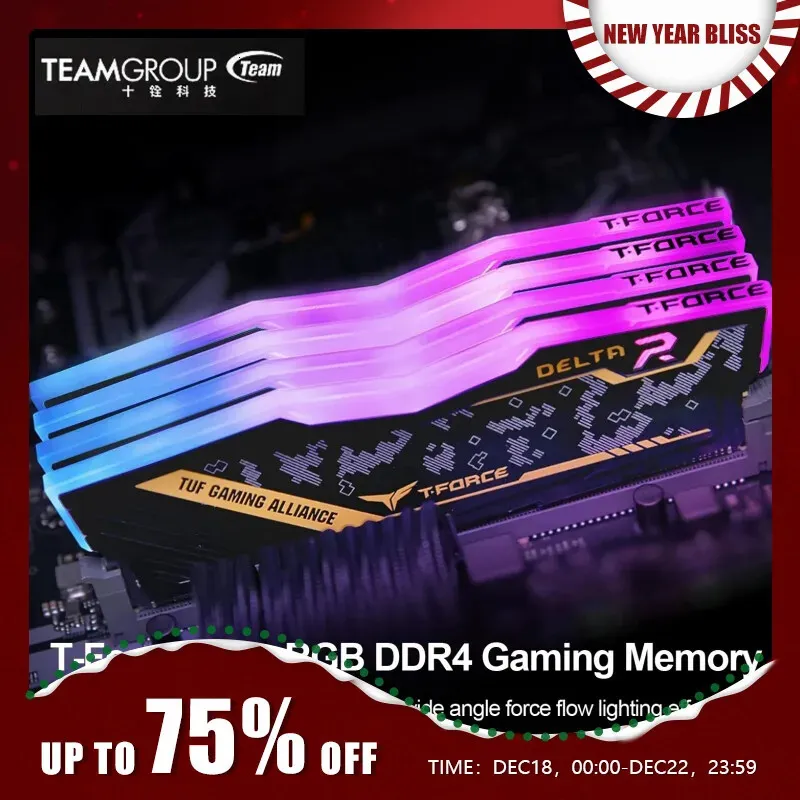 TeamGroup T-Force Delta RGB DDR4 16GB 8GB 3200MHz 3600MHzデスクトップメモリ​​モジュールRAM 231221