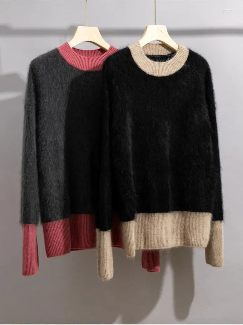 Kadın Sweaters Üst Uç Kadınlar Moda Pure Kashmere O yaka gevşek örme kazak zarif bayan tüm eşleşen uzun kollu kazak jumper