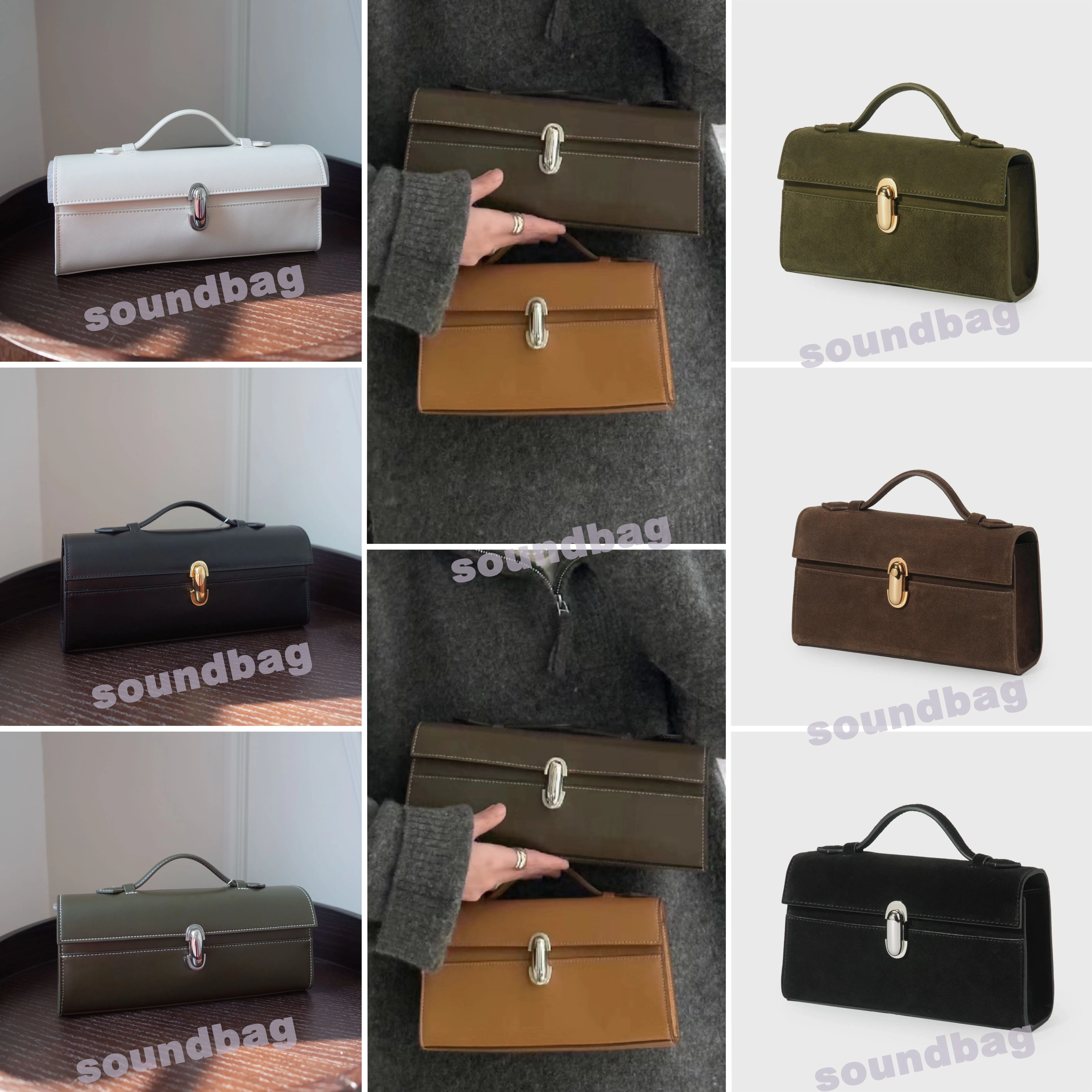 Savette Handbag: Niche français Kendall Jenner Edition - Luxurious authentine cuir enveloppe Sac, Chic minimaliste carré