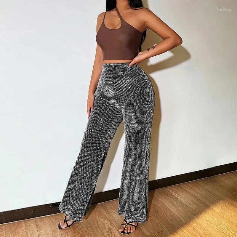 Women's Pants Casual Sports High Waist Flared Wide Leg Trousers Loose Korean Birthday Party Outfits Y2K Fashion Clothes 2023