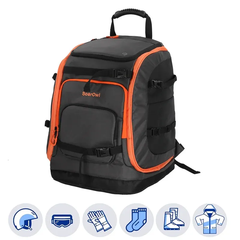 Soarowl 65L Bott Saco de bota de grande capacidade Botas de armazenamento Roupas de capacete podem ser colocadas mochila de esquis com bolsa à prova d'água ajustável 231221