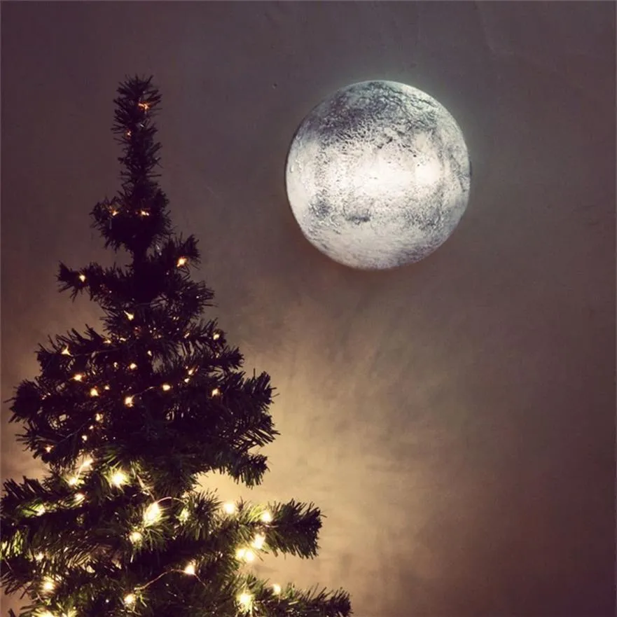 Relaxing Simulation Moon Wall Lamp with Remote Control Indoor Outdoor Healing Moon Night Light for Aisle Bedroom Corridor Porch245C