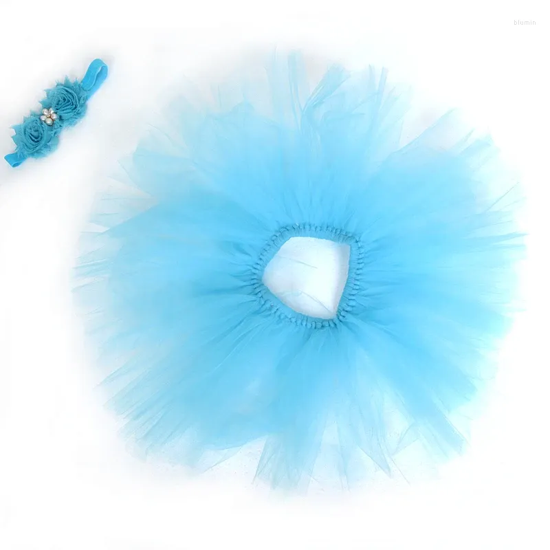 Hair Accessories 2pcs Born Skirts Baby Kids Tulle Skirt With Flower Headband Set D5QF