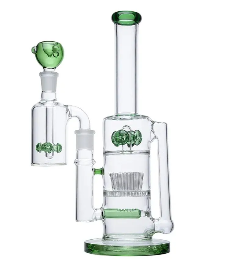 16 cali 18 mm złącza prosta Rurka Zielona gruba bong woda szklana bongs dab rig recycler RITS