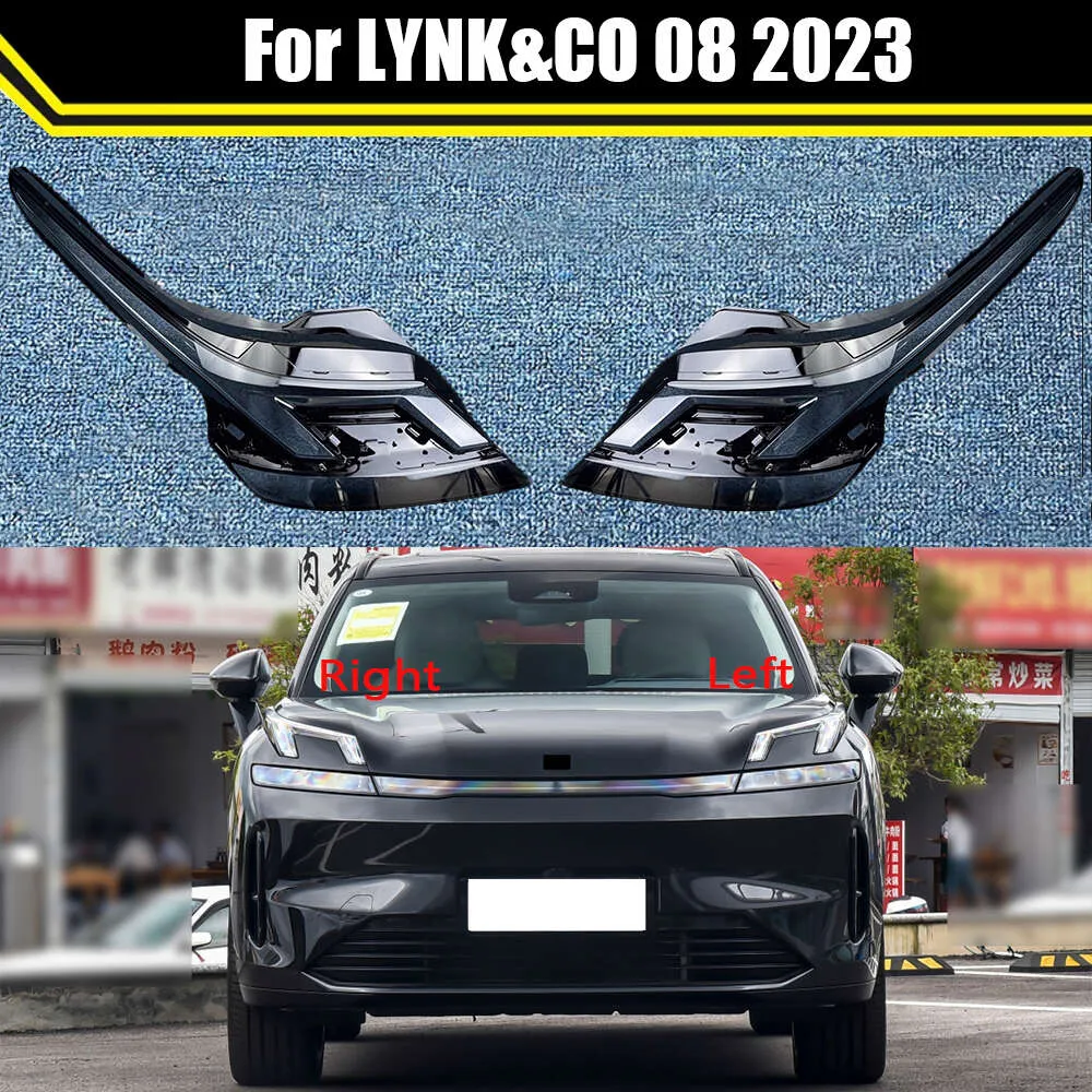 Auto Head Lamp Light Case for LYNK&CO 08 2023 Car Front Headlight Lens Cover Lampshade Glass Lampcover Caps Headlamp Shell