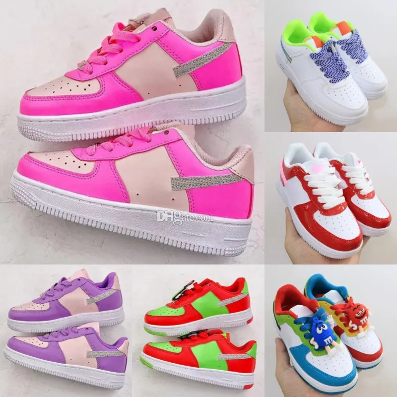 Barbie 1s Kinderschuhe Af1 Kleinkind Sneaker Purple Pink Girls Trainer Designer Running Boys Kid Schuh Säuglingsschuh Schuh