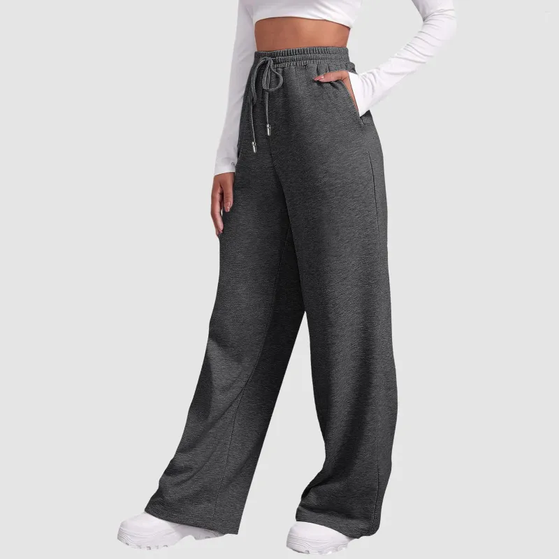 Pantaloni femminili 2023 pantaloni a core di colore solido jogger sportivi gironi in pile dritta gamba dritta per pantaloni sovradimensionati