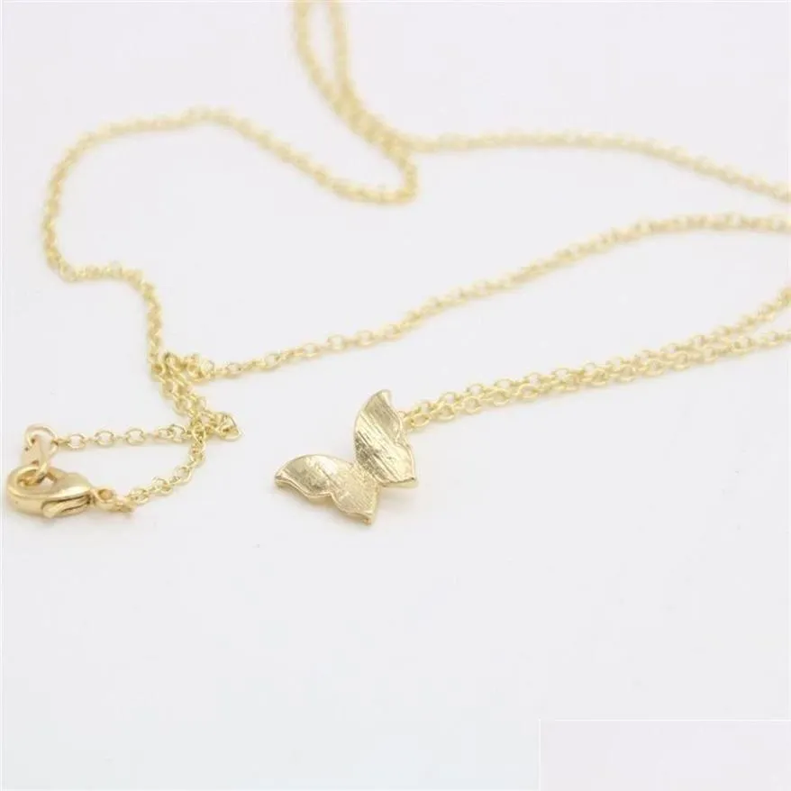 Pendant Necklaces Fashion Butterfly Pendant Fun Animal Shapes Gold Sier Plated Necklace For Women Gift Whole329N Drop Delivery Jewelry Dhuwk