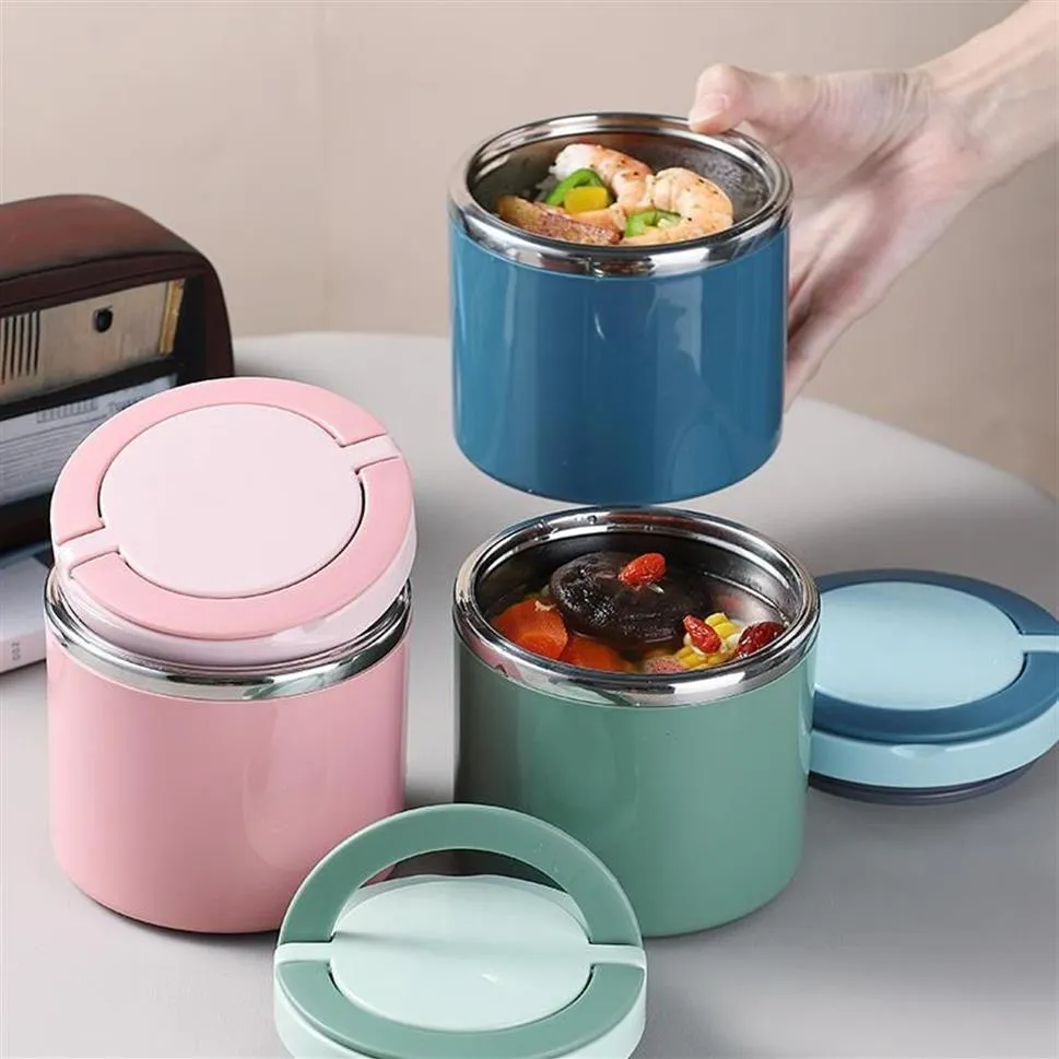 Din sets Sets Breakfast Cup Soup Bowl roestvrij staal draagbare lunchbox pap thermische opslagcontainer verzegeld bento met HA256K