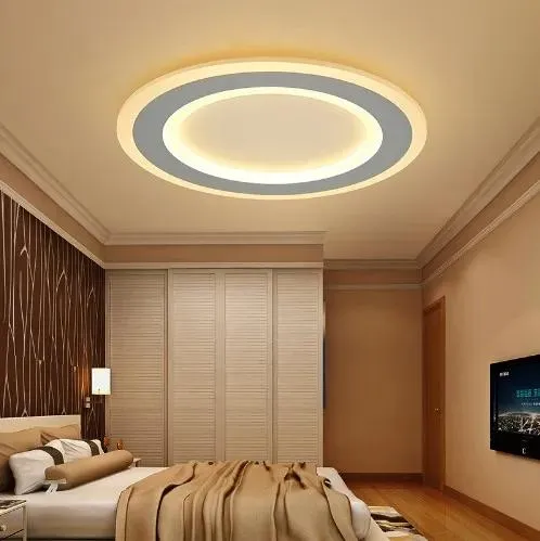Ljusytemonterad runt moderna LED -taklampor ljuskrona för vardagsrum sovrum ultratin llfa