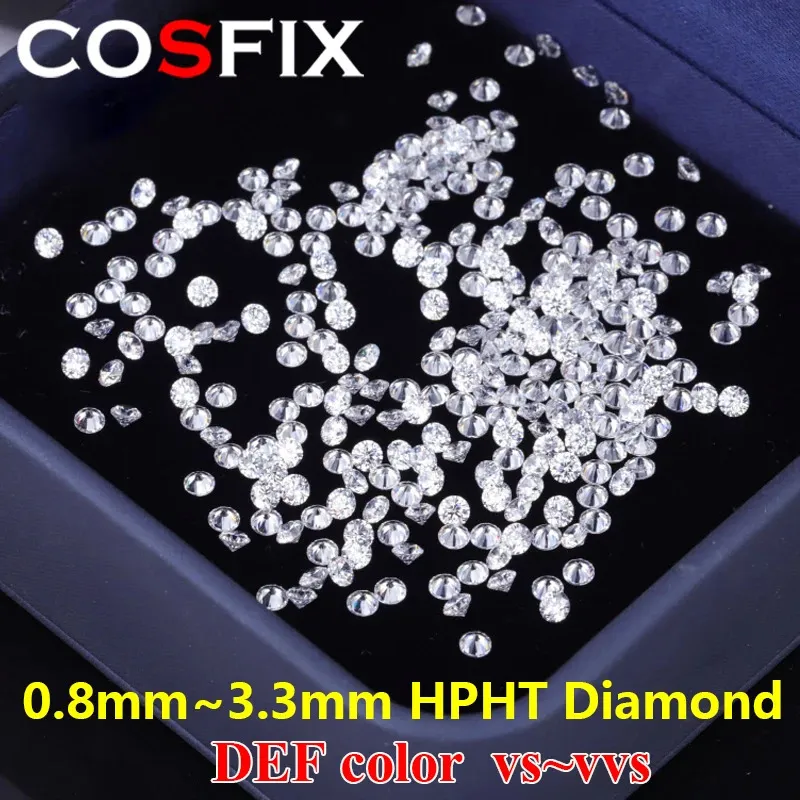 Cosfix liten storlek rundklipp labb odlad diamant hpht def color vvsVssi klarhet lösa ädelstenar smycken gjorda 231221