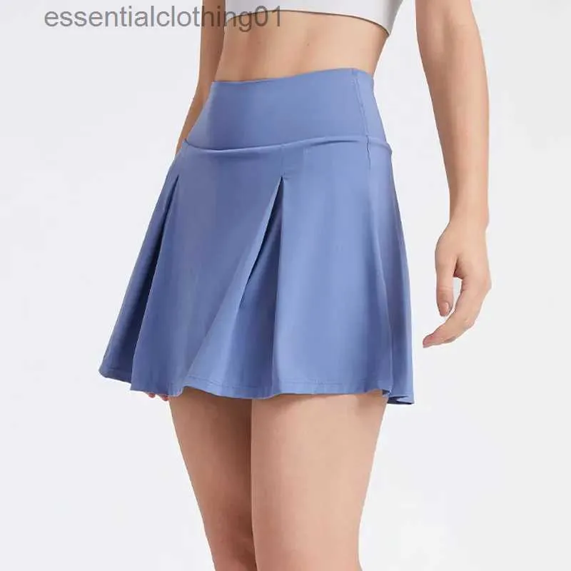 Skirts UPF 40+ Gonna da tennis con tasche e pieghe ad alta vita da donna in giro per donne