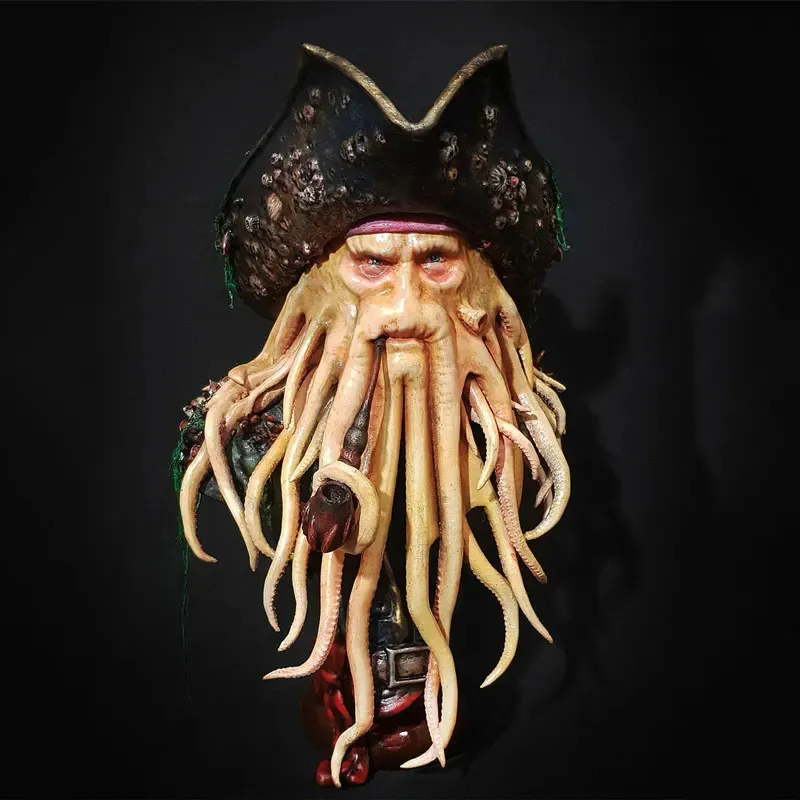 1/10 Scale Resin Bust Pirate Davy Jones Unpainted Figures Resin Model Figurines Miniature Collection Hobby Toys 231222