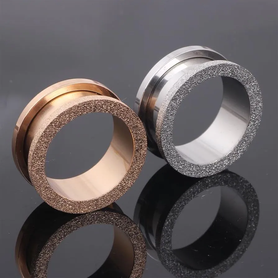 Junlowpy Glitter Rose Gold Silver Ear Plug PiercingTunnel Ear Earmes Abander Att Body Jewelry Flesh Tunnel Endring347U