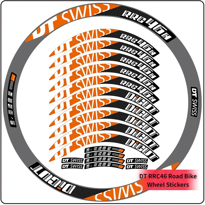 DT RRC46 Road Bike WheelSet Decals Width 20 30 40mm Bicycle Wheel Stickers MTB Rim Film Waterproof cycle Accessories Decorative 231221