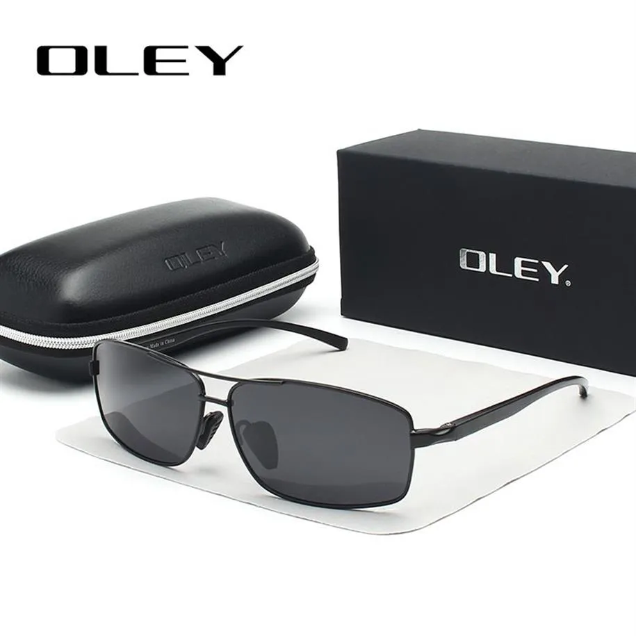 Oley Men Polarized Sunglasses Aluminium Magnésium Soleil verres de conduite Nuances Recangle pour hommes OCULOS MASCULINO MALE275U